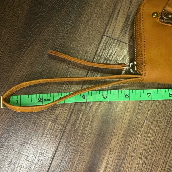 Free People Vegan Leather Brown Distressed Wallet Wristlet NWOT - Picture 8 of 8